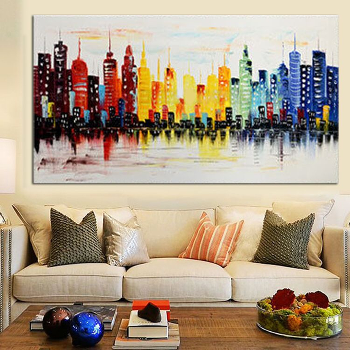 120X60CM-Modern-City-Canvas-Abstract-Painting-Print-Living-Room-Art-Wall-Decor-No-Frame-Paper-Art-1119862