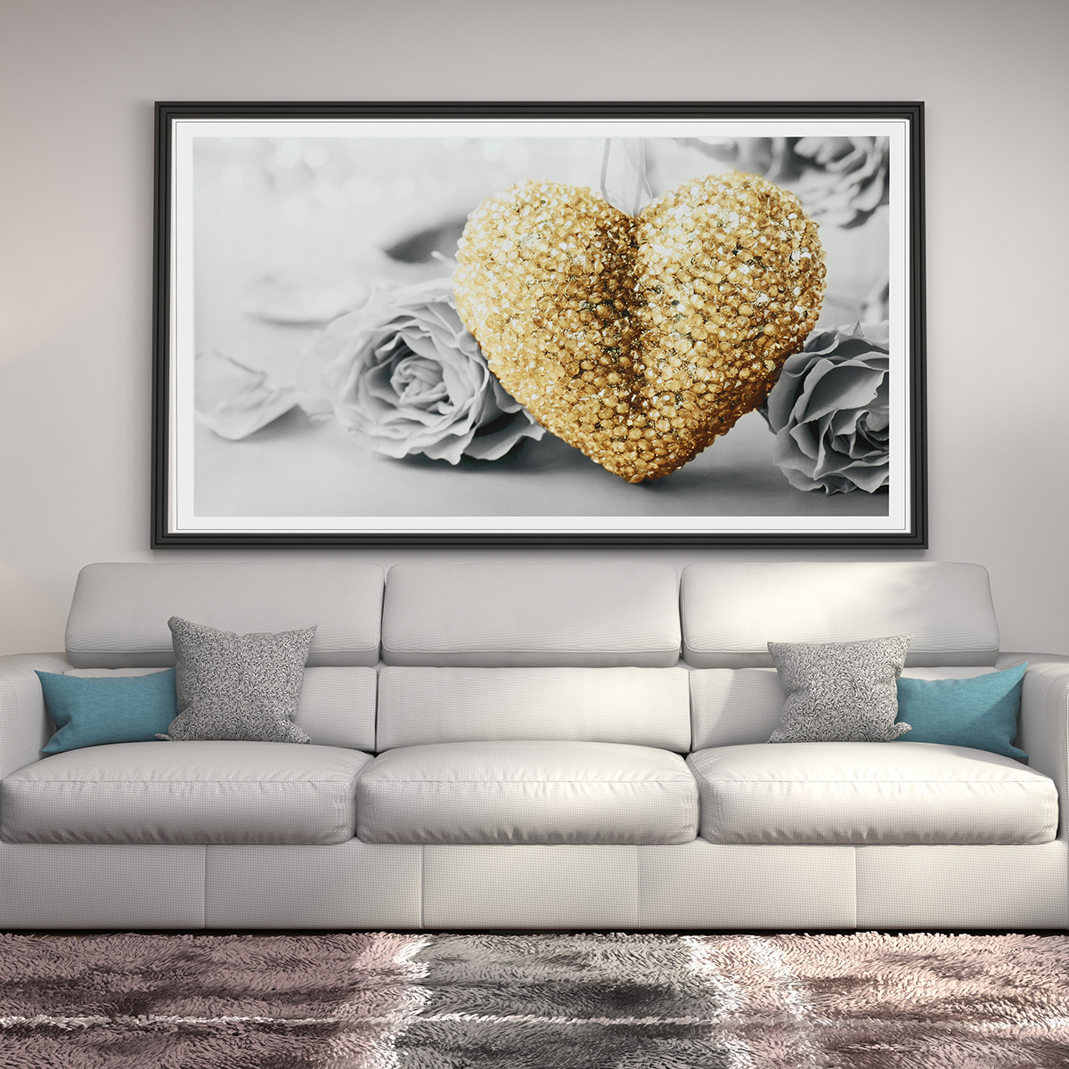 18quotx32quot-Heart-Rose-Canvas-Prints-Paintings-Pictures-Frameless-Wall-Art-Home-Decor-1386238