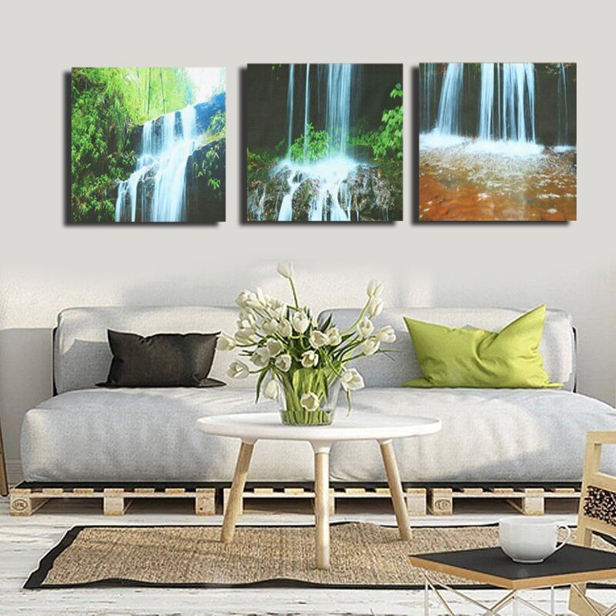 3-Cascade-Large-Waterfall-Framed-Print-Painting-Canvas-Wall-Art-Picture-Home-Decorate-Living-Room-1120885