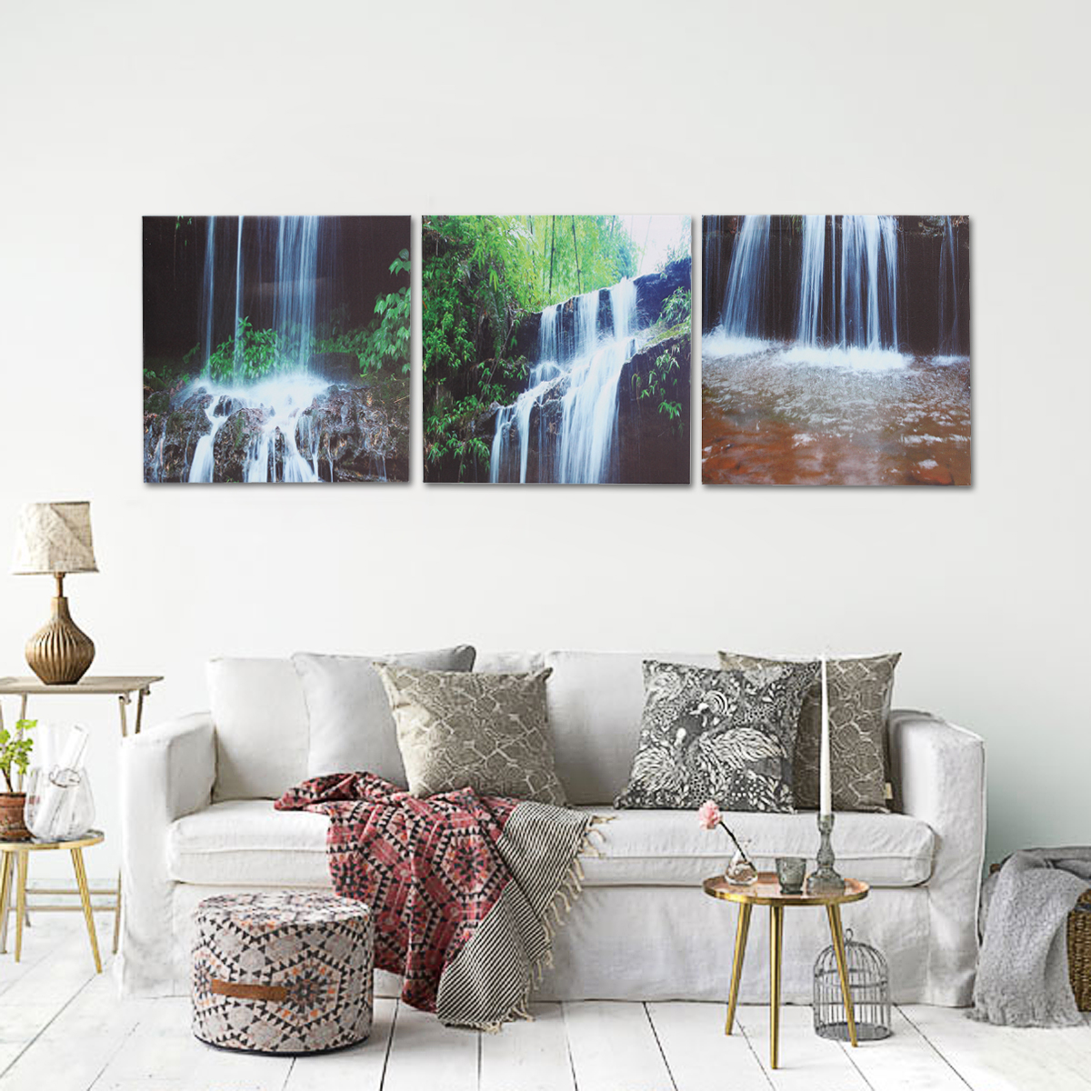 3-Cascade-Large-Waterfall-Framed-Print-Painting-Canvas-Wall-Art-Picture-Home-Decorate-Living-Room-1120885