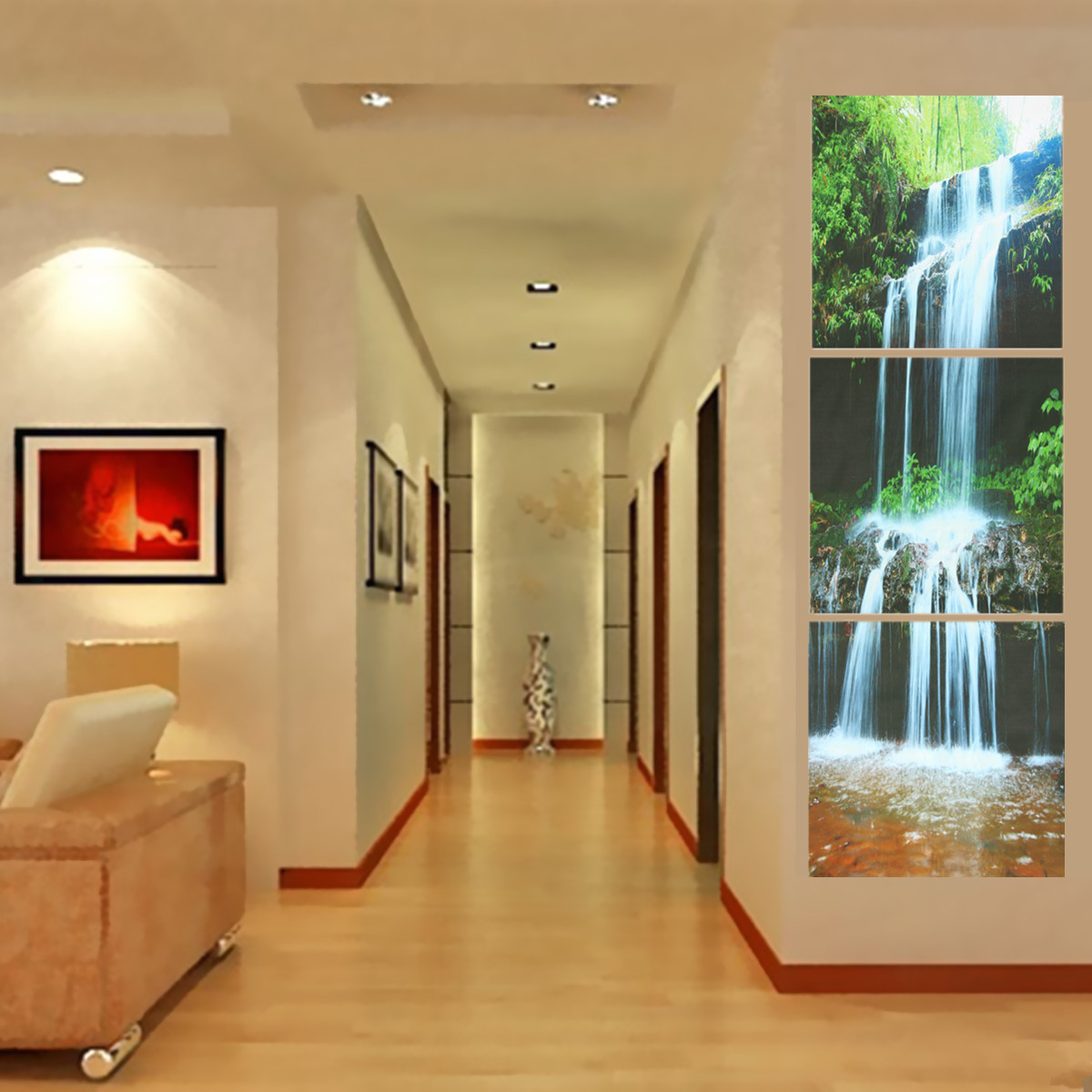 3-Cascade-Large-Waterfall-Framed-Print-Painting-Canvas-Wall-Art-Picture-Home-Decorate-Living-Room-1120885