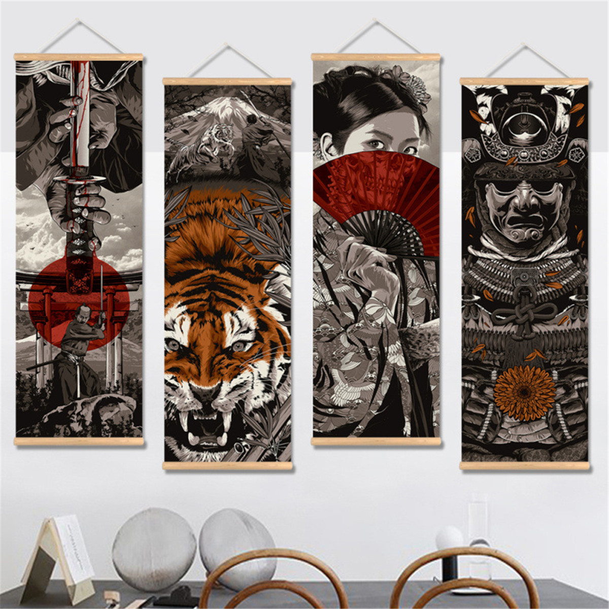 20x60cm-HD-Ukiyoe-Canvas-Paintings-Wall-Art-Poster-Hanging-Picture-Home-Decor-1440186