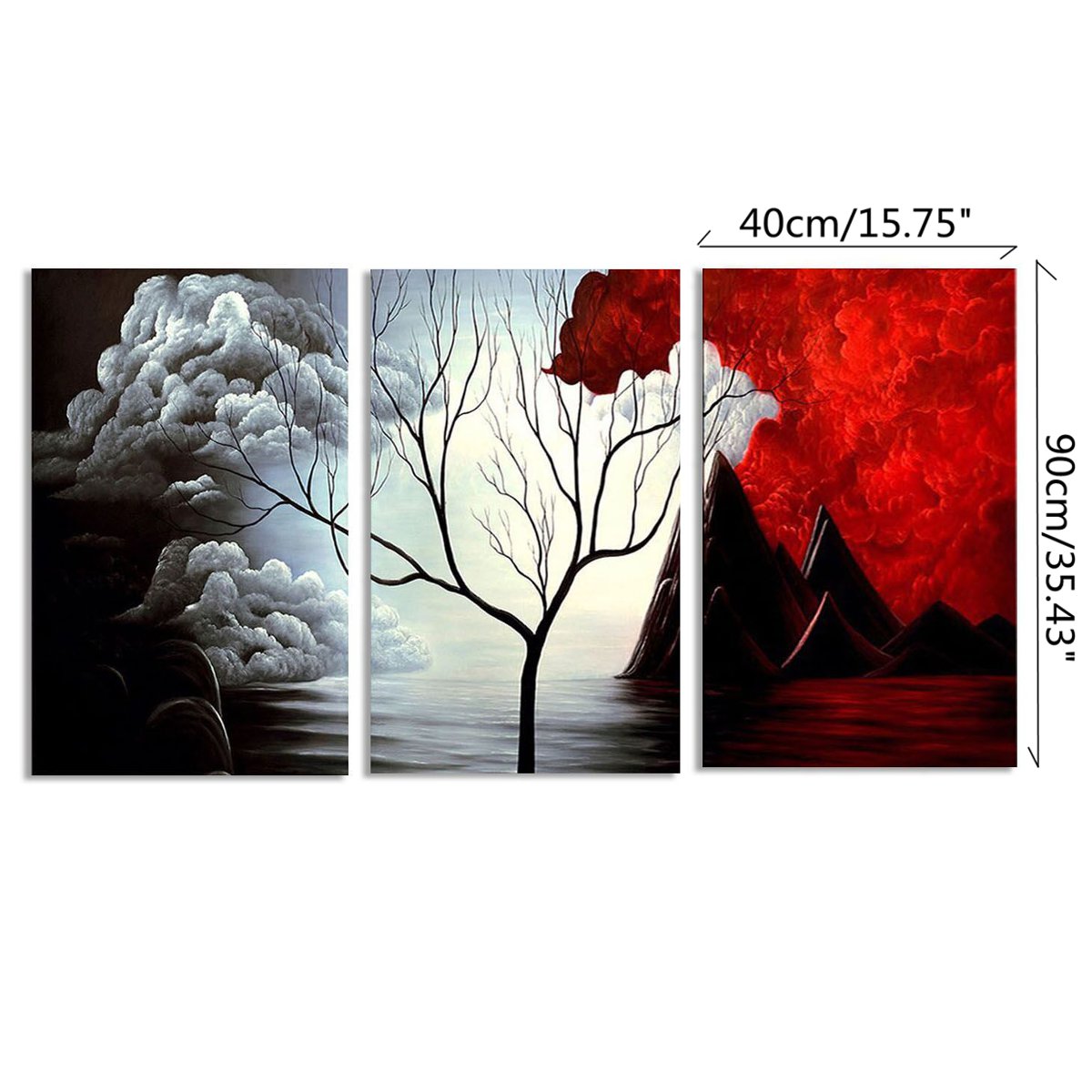 3-PCS-Tree-Modern-Abstract-Landscape-Canvas-Painting-Print-Picture-Home-Art-No-Frame-1127183