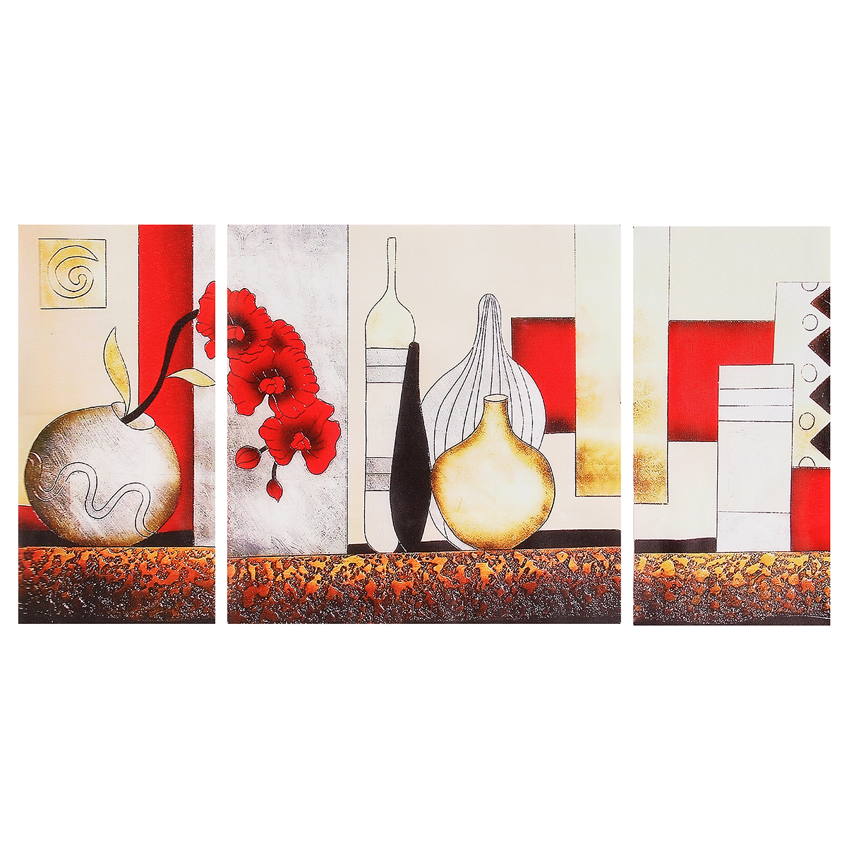3PCS-Red-Vase-Modern-Unframed-Canvas-Painting-Decorative-Wall-Picture-Home-Decor-1125582