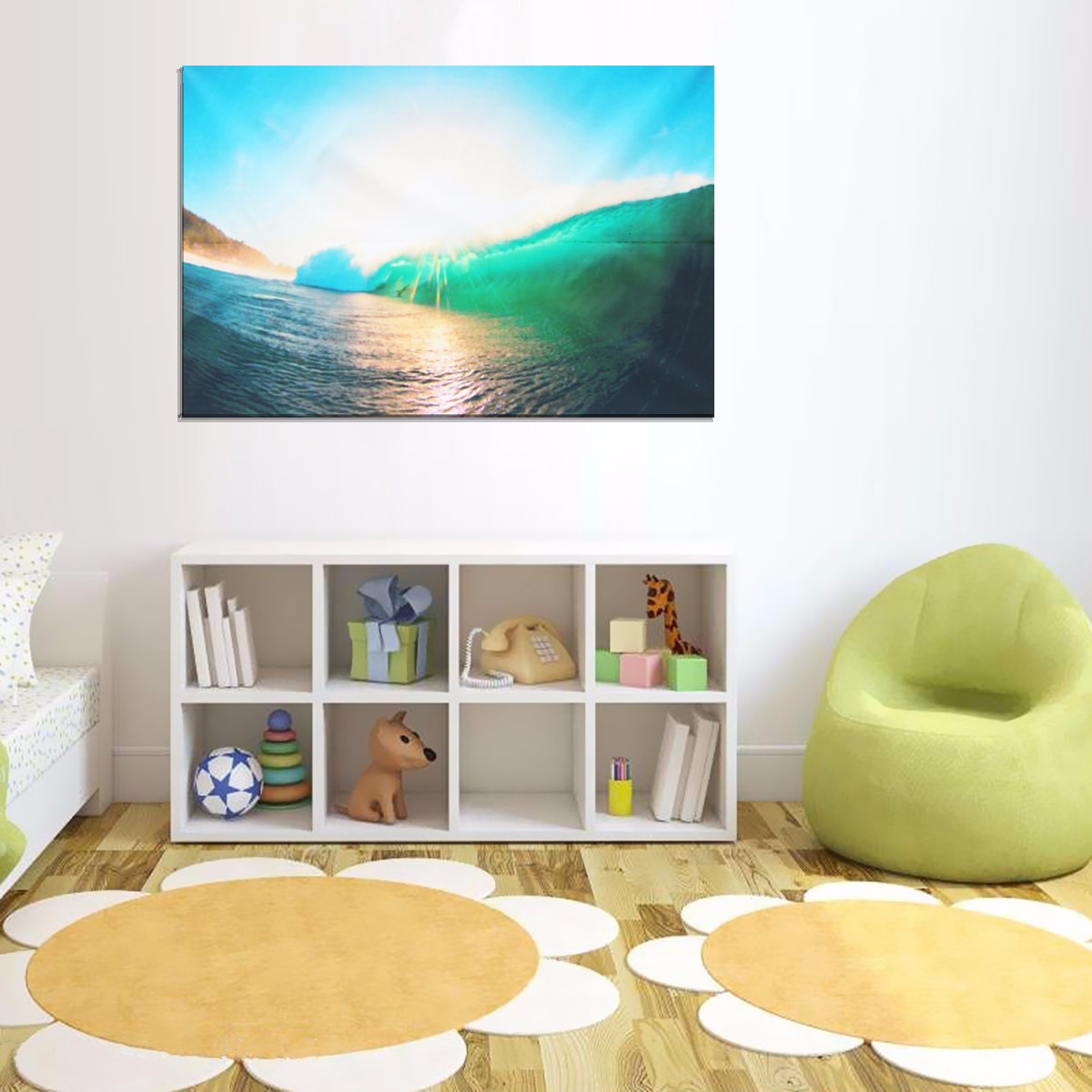 60x90CM-Sunshine-and-Sea-Natural-Scenery-Art-Picture-Silk-Poster-Fabric-Print-Wall-Decor-1079142