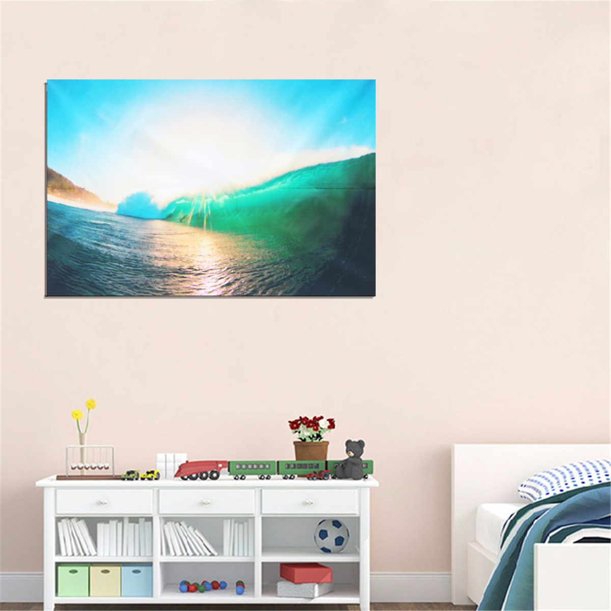 60x90CM-Sunshine-and-Sea-Natural-Scenery-Art-Picture-Silk-Poster-Fabric-Print-Wall-Decor-1079142