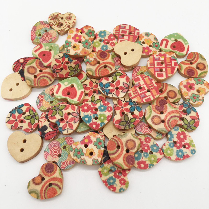 100-PCS-Heart-Shape-Wooden-Button-Mixed-2-Hole-Natural-Sewing-Children-Handmade-Clothes-Buttons-1367509