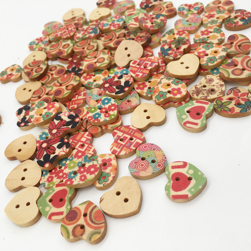 100-PCS-Heart-Shape-Wooden-Button-Mixed-2-Hole-Natural-Sewing-Children-Handmade-Clothes-Buttons-1367509