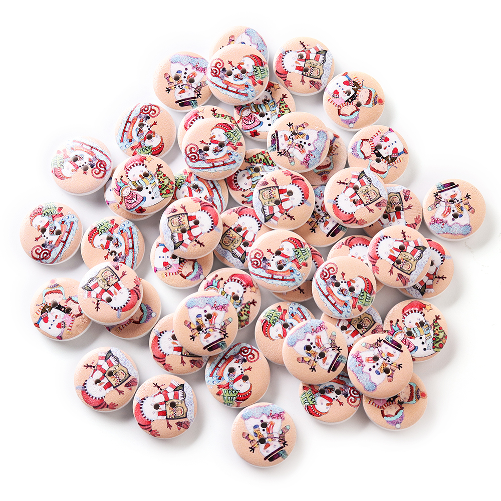 100-PCS-Printed-Round-Pattern-Wooden-Button-Mixed-2-Hole-Natural-Sewing-Handmade-Clothes-Buttons-1362126