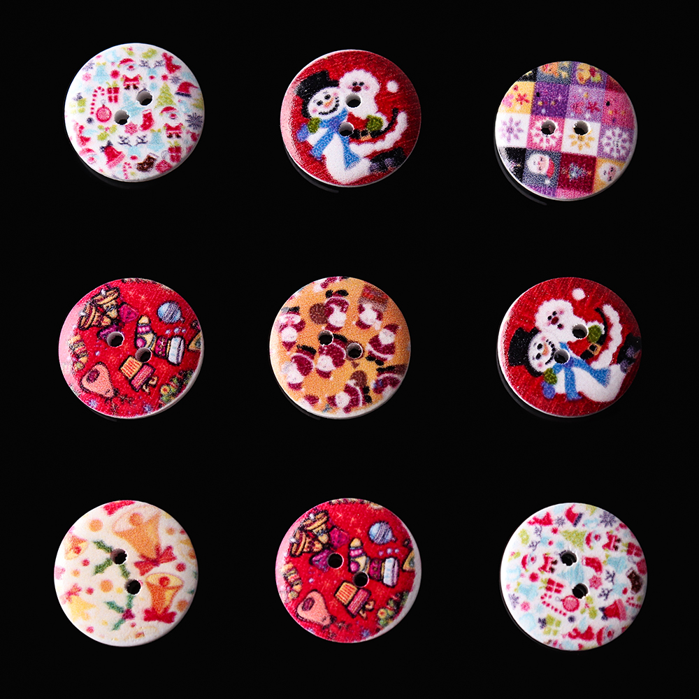 100-PCS-Printed-Round-Pattern-Wooden-Button-Mixed-2-Hole-Natural-Sewing-Handmade-Clothes-Buttons-1362126