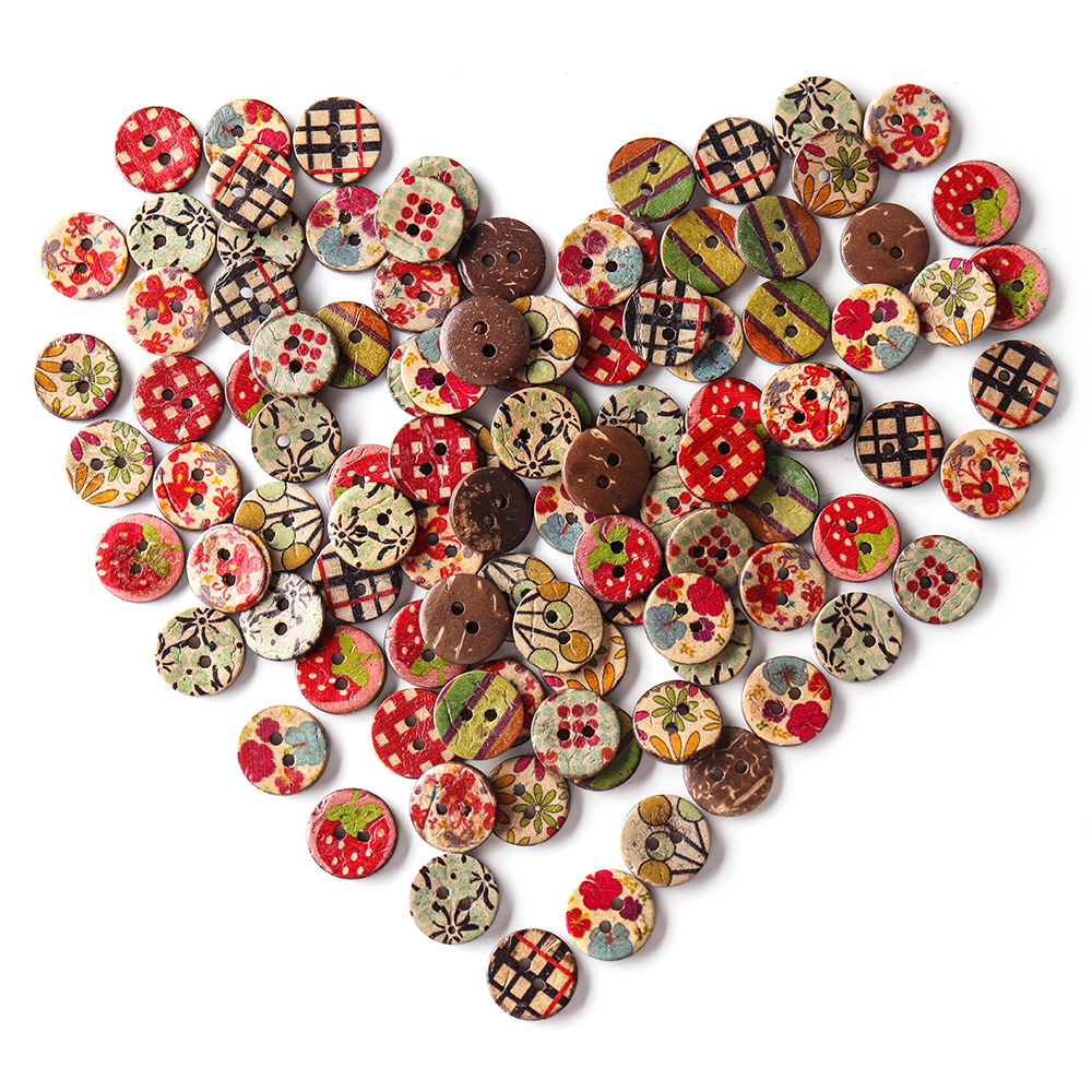 100-PCS-Round-Pattern-Wooden-Button-Mixed-2-Hole-Natural-Sewing-Children-Handmade-Clothes-Buttons-1362185