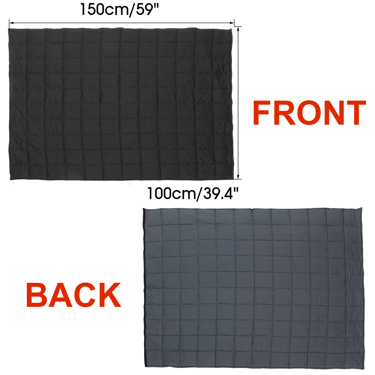 100x150CM-Weighted-Cotton-Blanket-Heavy-Sensory-Relax-45--7--95Kg-Black-Blankets-1349469