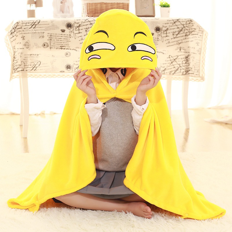 110x145cm-Plush-Toy-Funny-Expression-Cloak-Cape-Shawl-Coral-Fleece-Air-Conditioning-Blanket-1122246