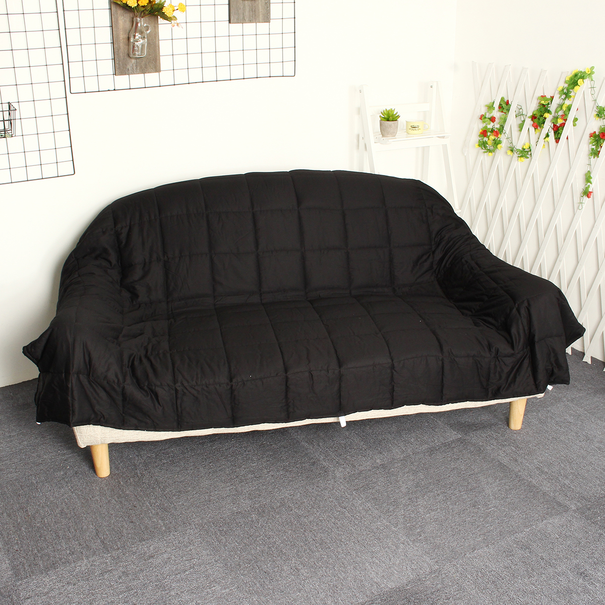 120x180CM-Black-Grey-Weighted-Blanket-Cotton-79115kg-Heavy-Sensory-Relax-Blankets-1349466