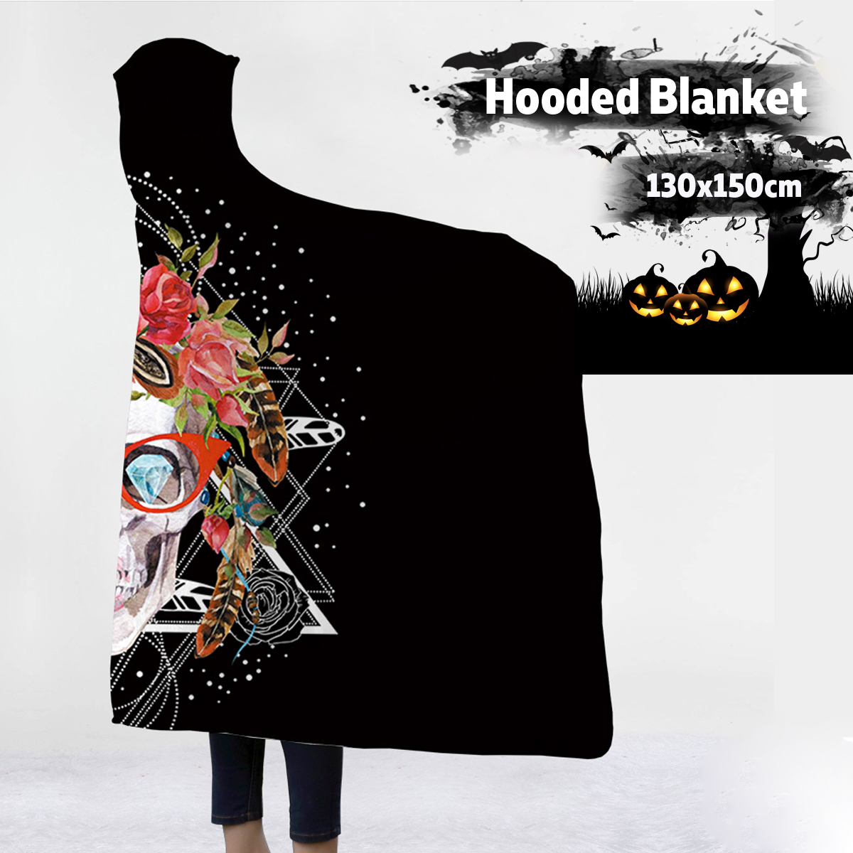 130x150cm-Halloween-Human-Skeleton-Hooded-Blankets-Wearable-Soft-Winter-Bed-Cover-1351612