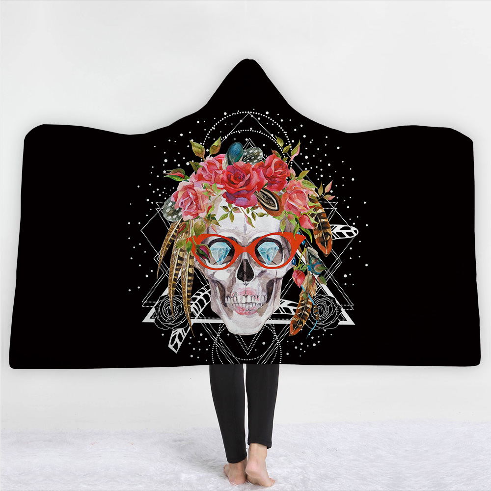 130x150cm-Halloween-Human-Skeleton-Hooded-Blankets-Wearable-Soft-Winter-Bed-Cover-1351612