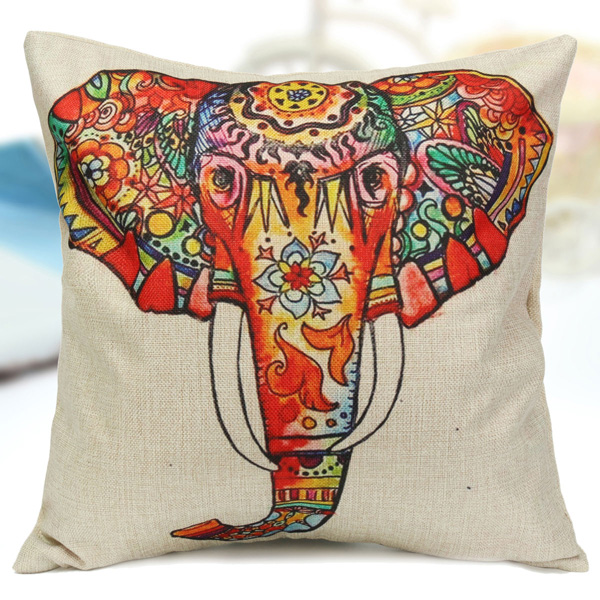 Vintage-Elephant-Cotton-Throw-Pillow-Case-Waist-Cushion-Cover-Home-Sofa-Car-Decor-996712