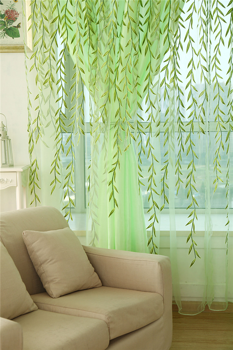 100x200cm-Green-Leaves-Voile-Window-Screening-Balcony-Bedroom-Window-Curtain-983808