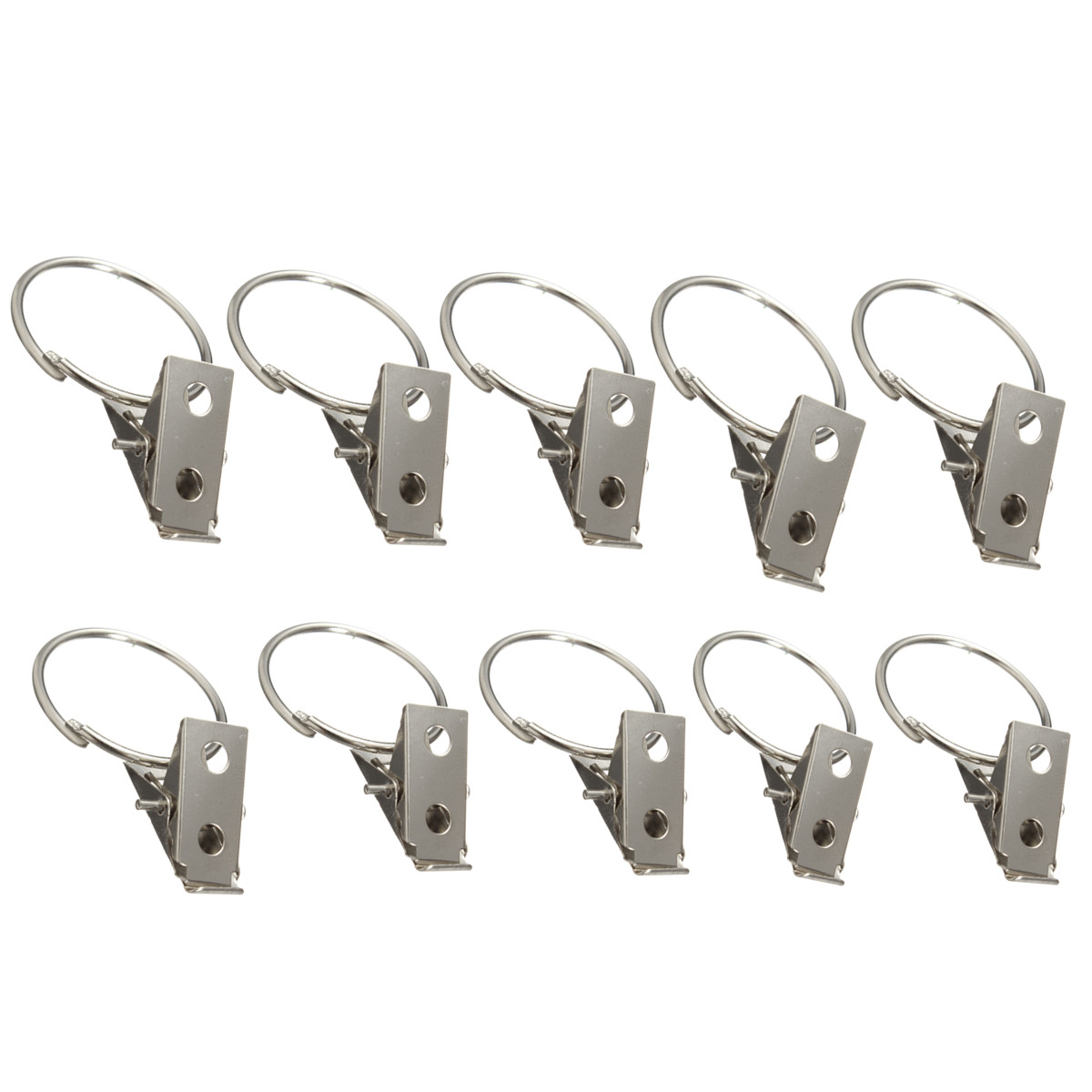 Silver-Chrome-Window-Curtain-Clips-Rings-Pole-Rod-Voile-Drapery-1024829
