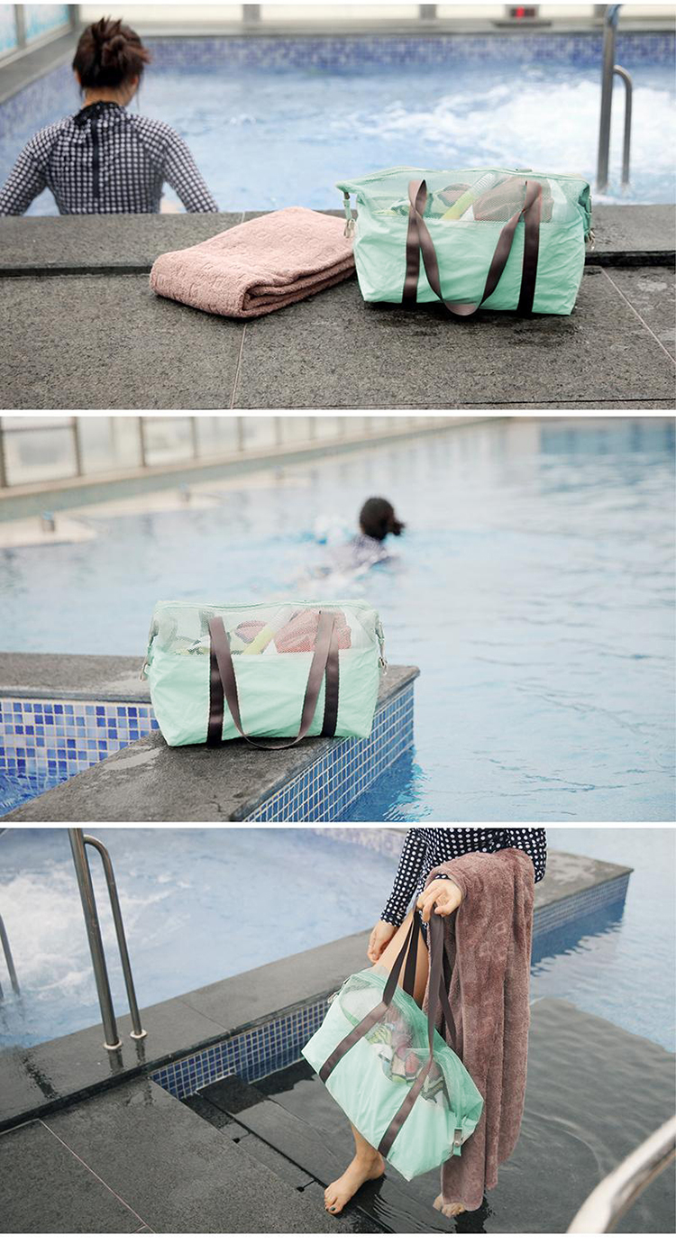 Honana-HN-B13-Waterproof-Travel-Mesh-Storage-Bag-Fashion-Colorful--Beach-Swimming-Organizer-1139825