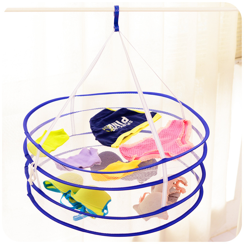 2-Layers-Clothes-Drying-Rack-Drying-Laundry-Bag-Folding-Hanging-Hanger-Clothes-Laundry-Basket-1265133