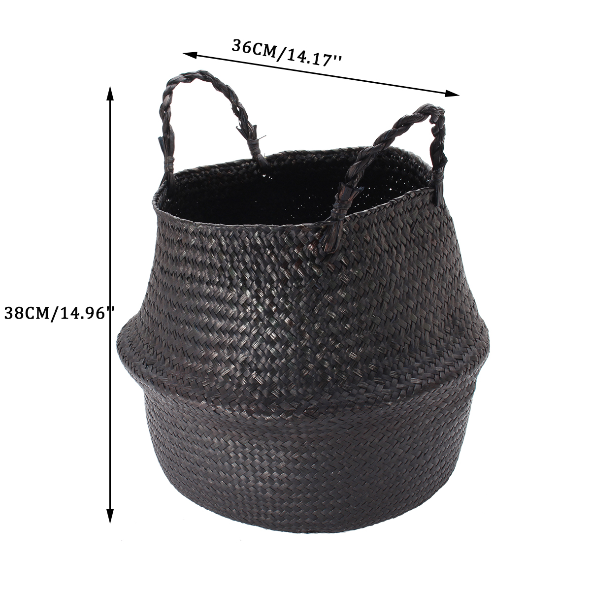 Black-Seagrass-Belly-Basket-Storage-Holder-Plant-Pot-Bag-Home-Decoration-Storage-Baskets-1263488