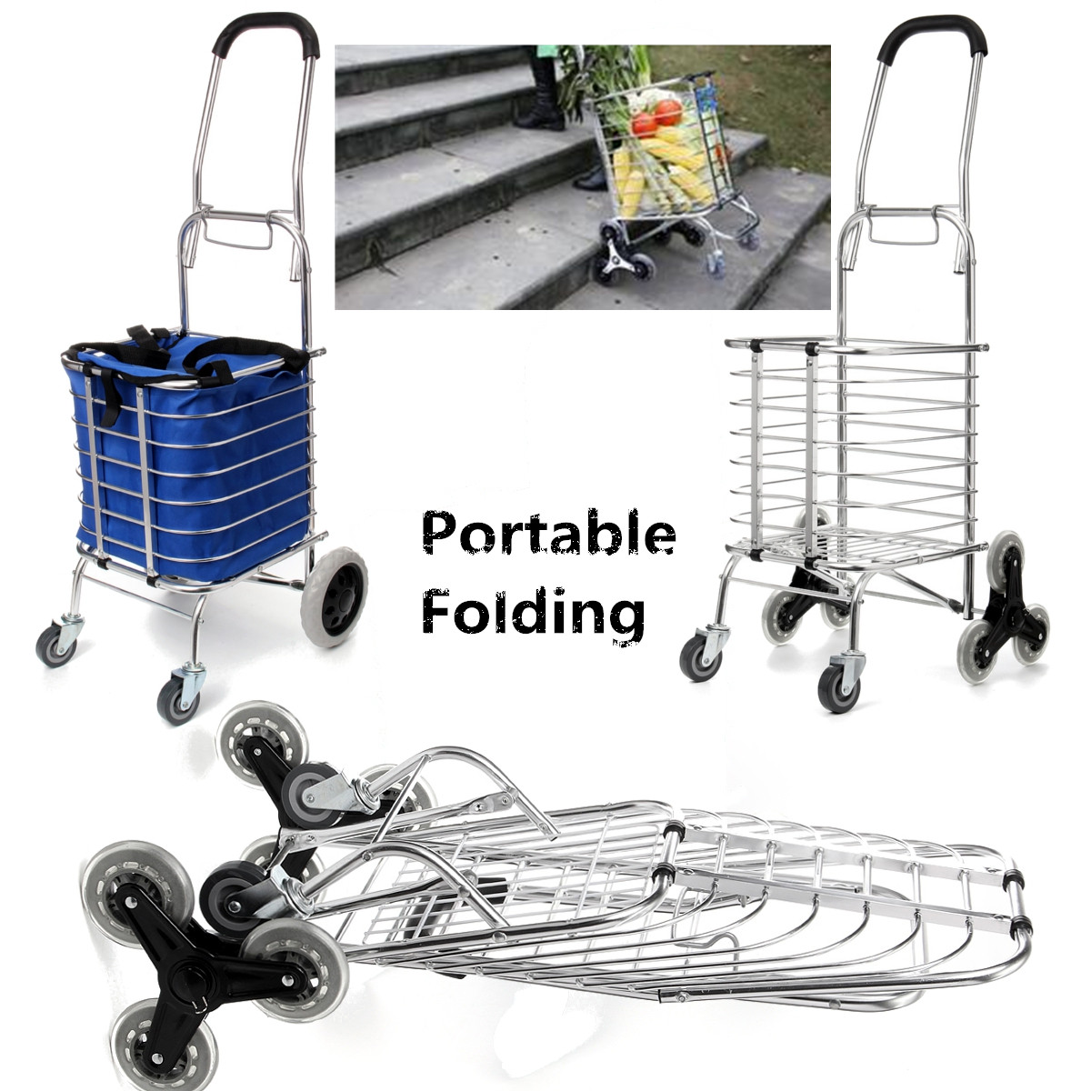 Folding-Portable-Stair-Climbing-Shopping-Cart-Trolley-Ladder-Climb-Eight-Wheels-1395296