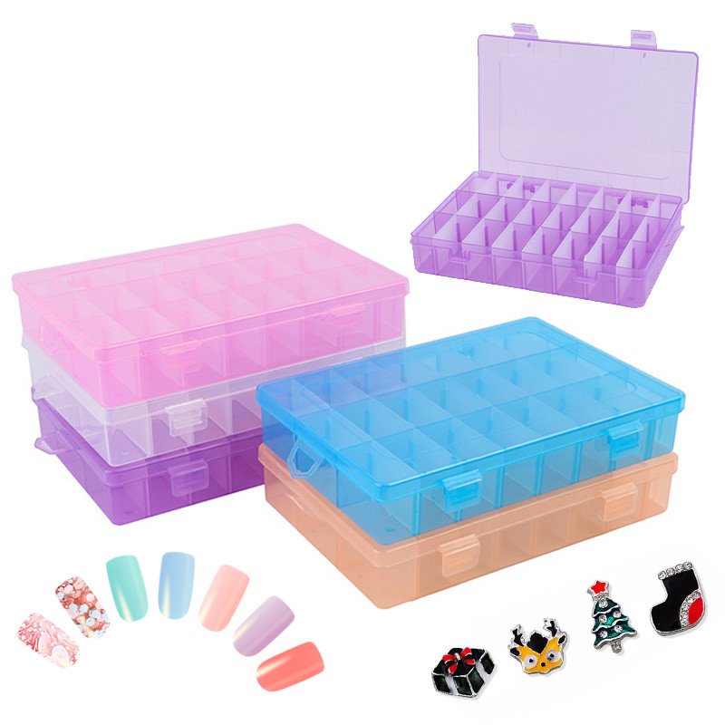 Adjustable-24-Grids-Plastic-Clear-Case-Box-Holder-Container-Pills-Jewelry-Earring-Nail-Art-Tips-In-D-1366780