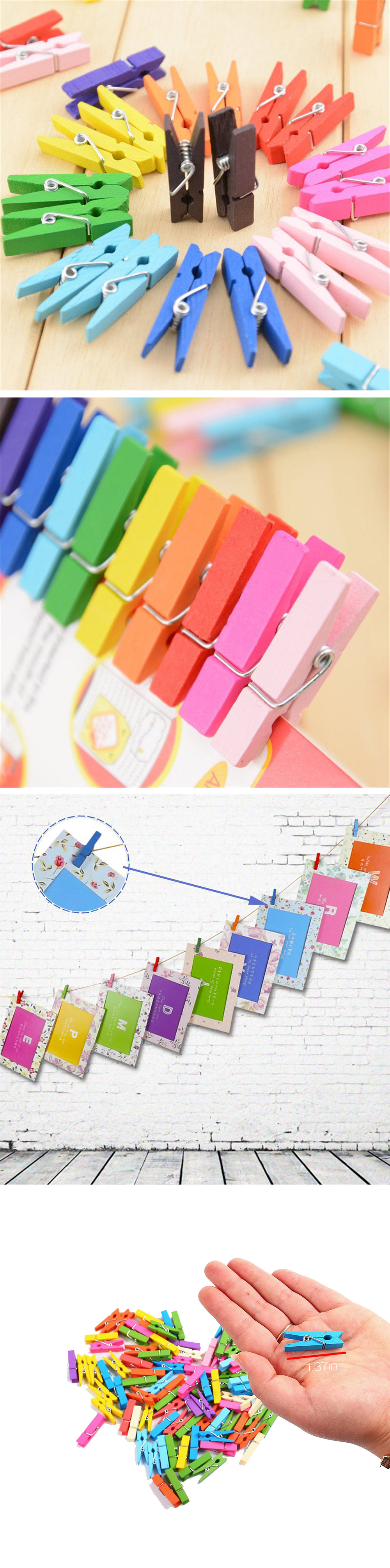 Honana-HN-CH011-10pcs-Colorful-Wodden-Clothespins-Durable-Photo-Paper-Peg-Pin-Craft-Clips-1164885