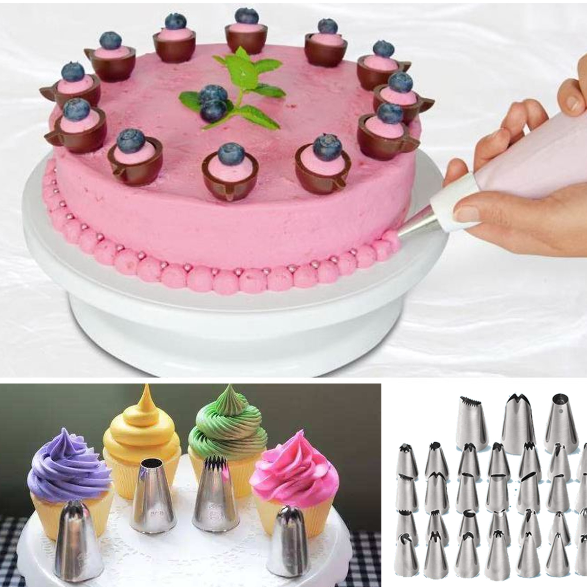 106Pcs-28cm-Cake-Turntable-Rotating-Decorating-Flower-Icing-Piping-Nozzles-Baking-Mold-Set-1382857