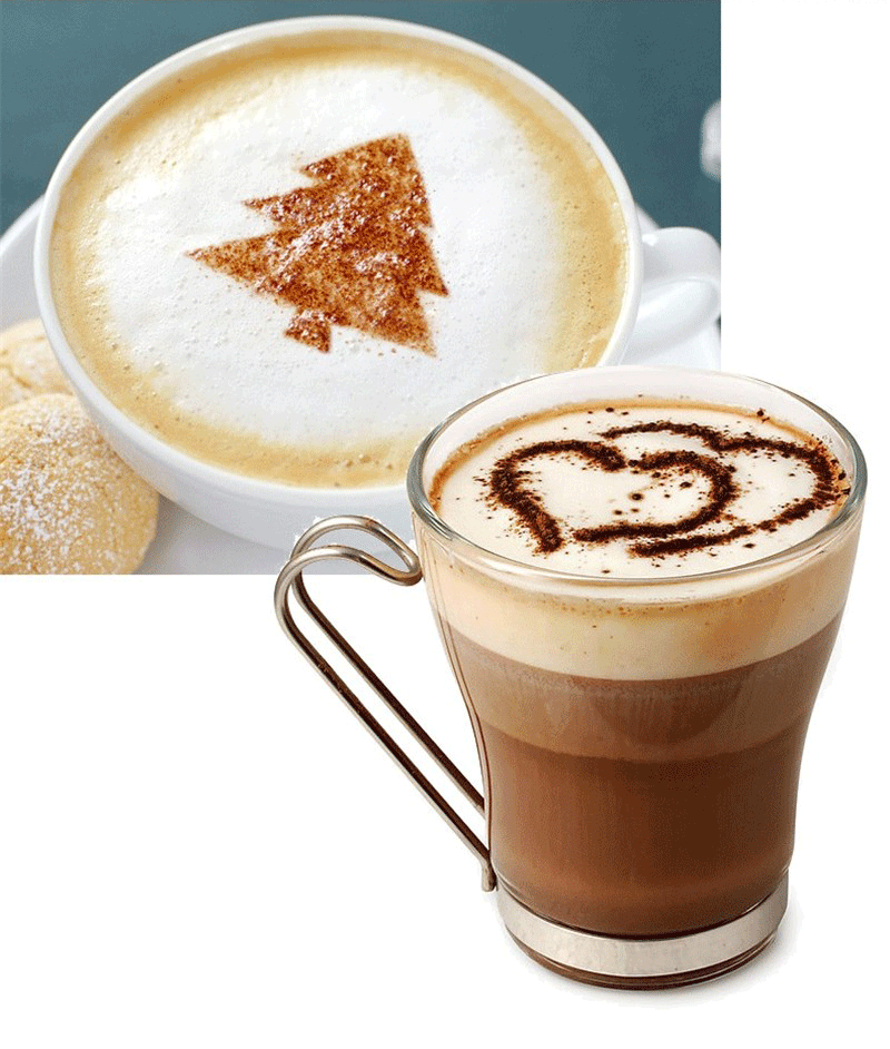 16Pcs-Cappuccino-Latte-Art-Coffee-Stencils-Duster-Cake-Icing-Spray-947749