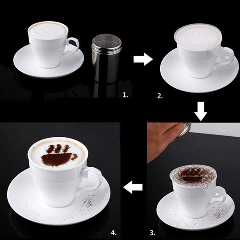 16Pcs-Cappuccino-Latte-Art-Coffee-Stencils-Duster-Cake-Icing-Spray-947749