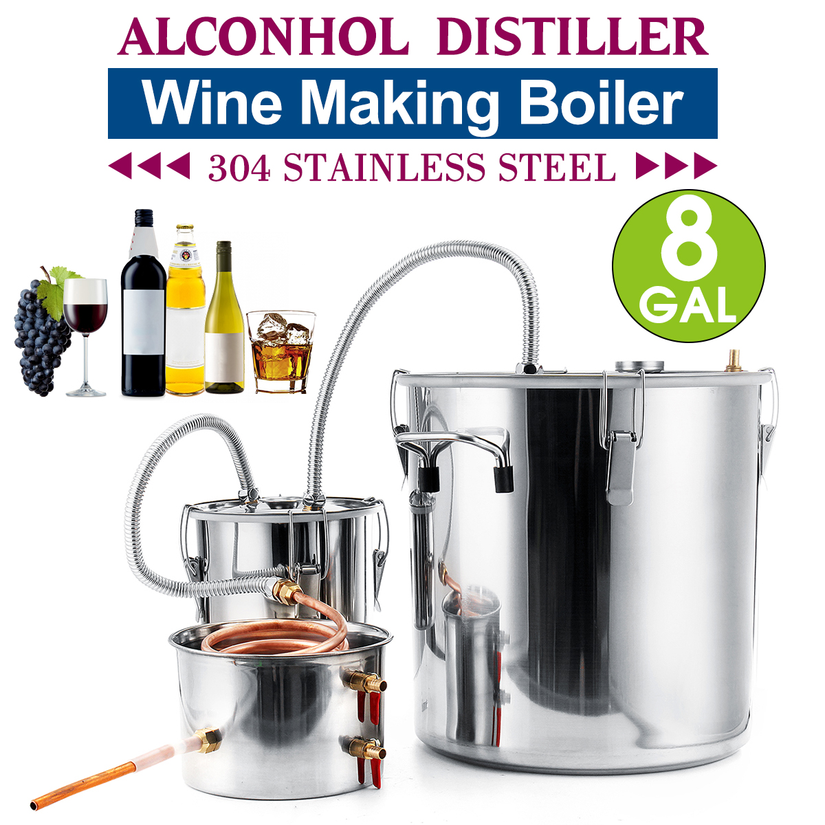 2358-Gallons--Moonshine-Still-Spirits-Kit-Water-Alcohol-Distiller-Copper-Tube-Boiler-Home-Brewing-Ki-1484258