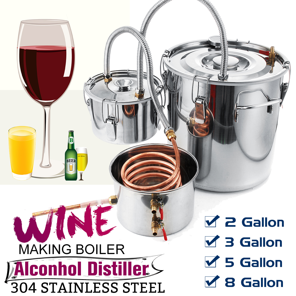 2358-Gallons--Moonshine-Still-Spirits-Kit-Water-Alcohol-Distiller-Copper-Tube-Boiler-Home-Brewing-Ki-1484258