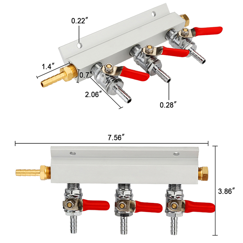 3-Way-CO2-Gas-Distribution-Block-Manifold-With-7mm-Hose-Barb-Wine-Making-Tools-Draft-Beer-Dispense-1381346