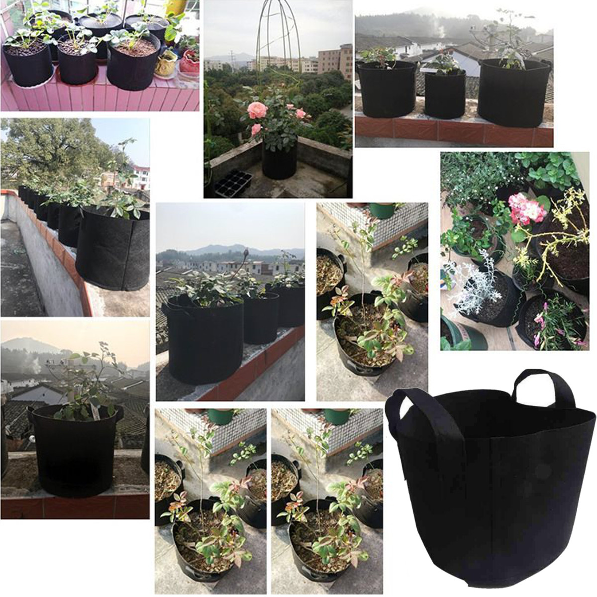 1269-Gallon-Black-Felt-Pots-Garden-Plant-Grow-Bag-Pouch-Aeration-Container-1440222