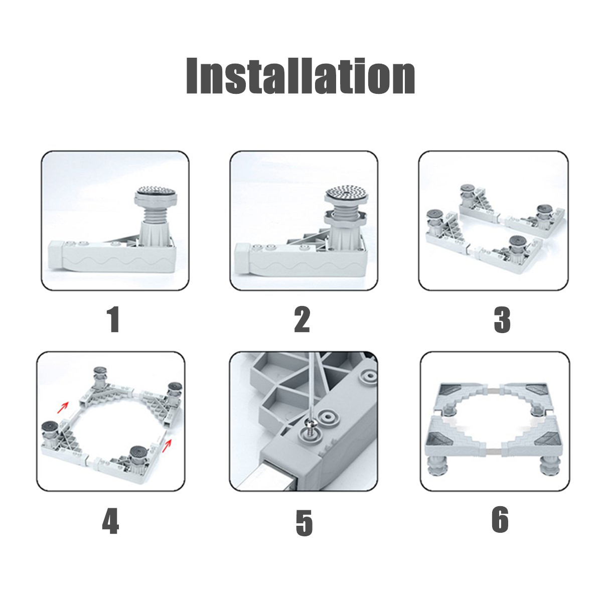 4-Foot-Adjustable-Refrigerator-Undercarriage-Bracket-Stand-Washing-Machine-Base-1347972