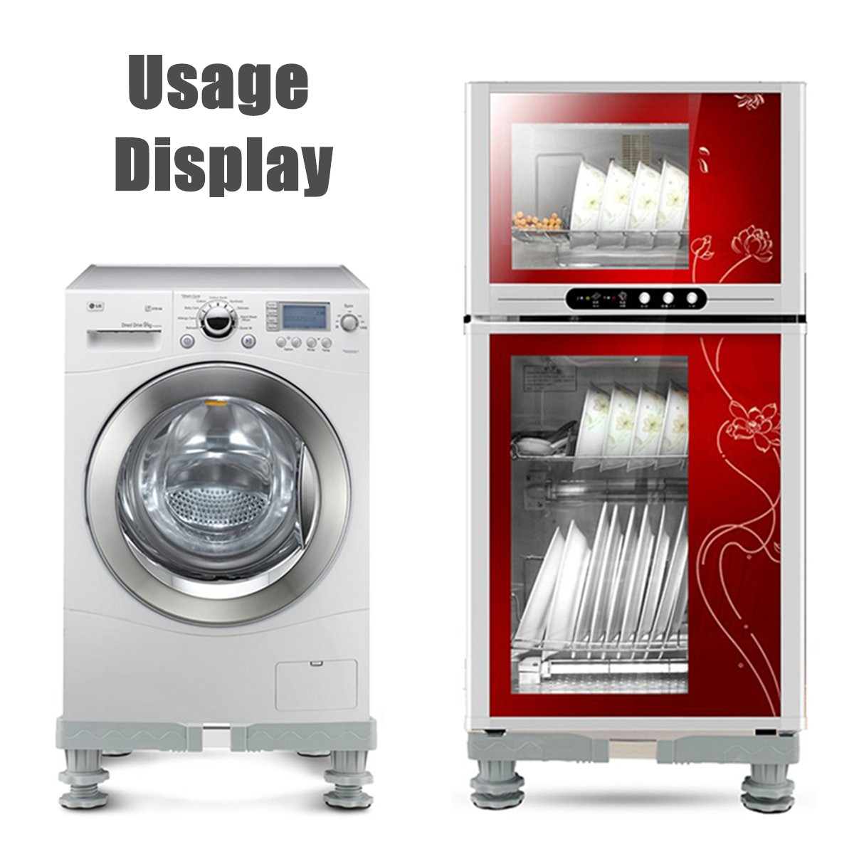 4-Foot-Adjustable-Refrigerator-Undercarriage-Bracket-Stand-Washing-Machine-Base-1347972
