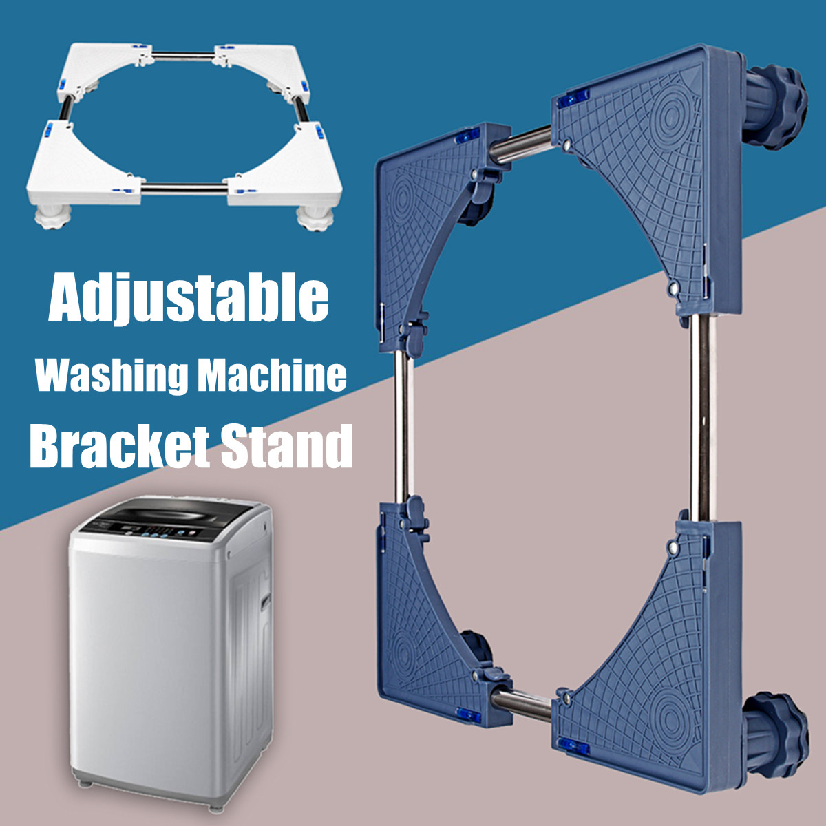 Adjustable-4-Foot-Refrigerator-Undercarriage-Bracket-Stand-Washing-Machine-Base-1347721
