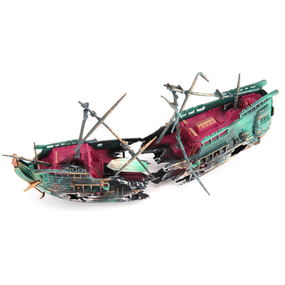 2412cm-Large-Aquarium-Decoration-Boat-Plactic-Aquarium-Ship-Air-Split-Shipwreck-Fish-Tank-Decor-Wrec-1371977