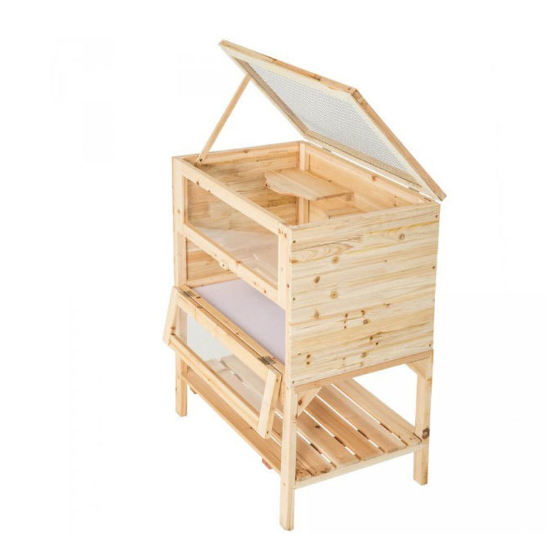 Wooden-3-Tiers-Hamster-Cage-Wood-House-Pet-Mouse-Small-Animals-Rats-Exercise-1210951