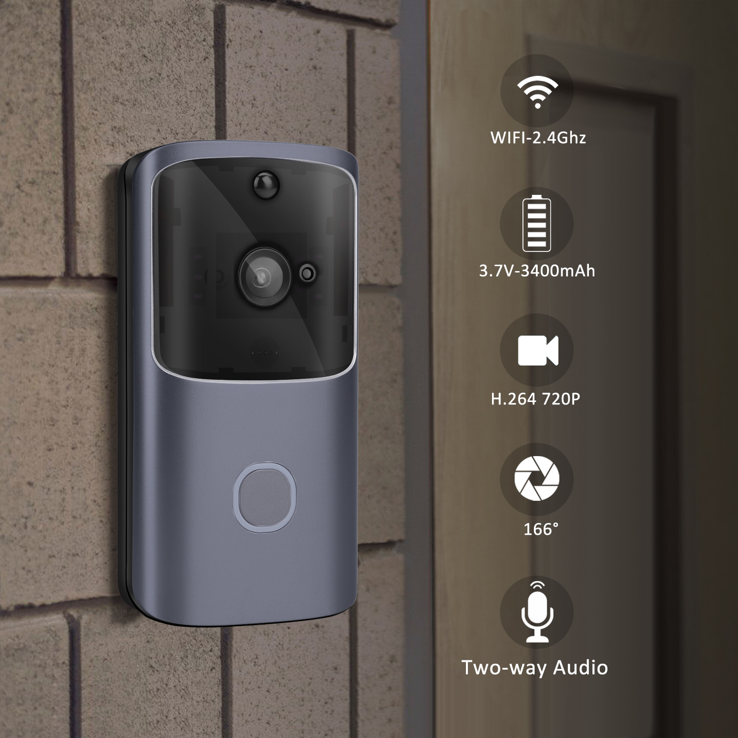 Bakeey-M10-720P-166deg-Wide-View-Two-way-Audio-Smart-WIFI-Video-Doorbell-Smart-Home-PIR-Alarm-Monito-1436498
