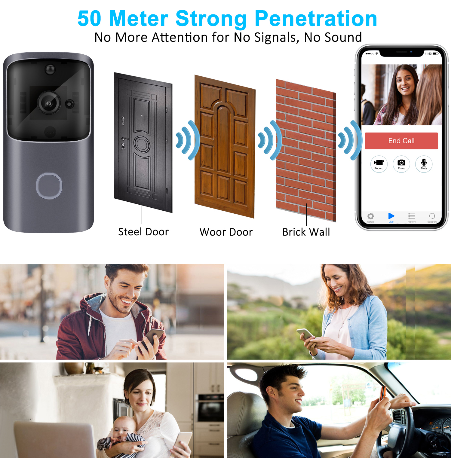 Bakeey-M10-720P-166deg-Wide-View-Two-way-Audio-Smart-WIFI-Video-Doorbell-Smart-Home-PIR-Alarm-Monito-1436498