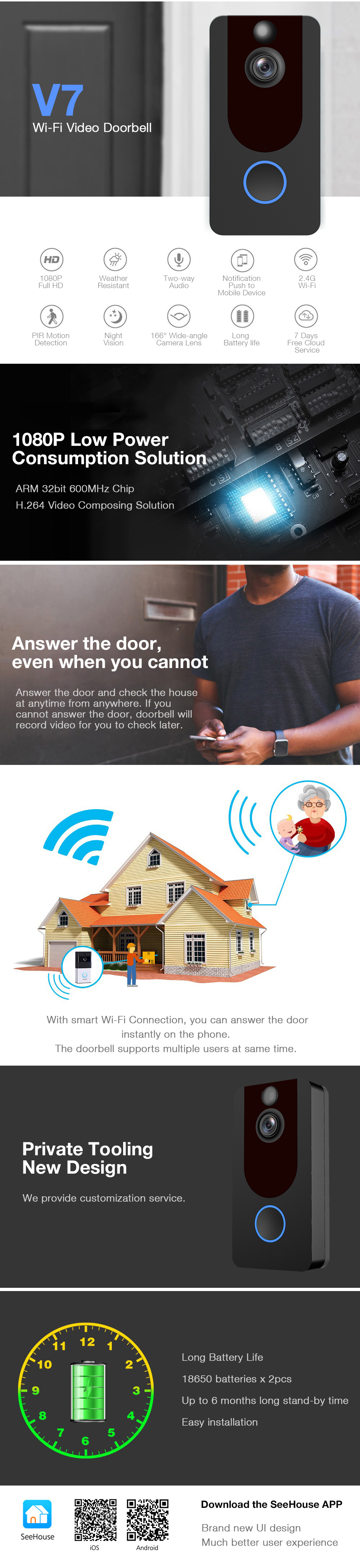 Bakeey-V7-1080P-Night-Vision-Video-Smart-WIF-Wireless-Doorbell-Smart-Home-PIR-Alarm-Monitor-1436945