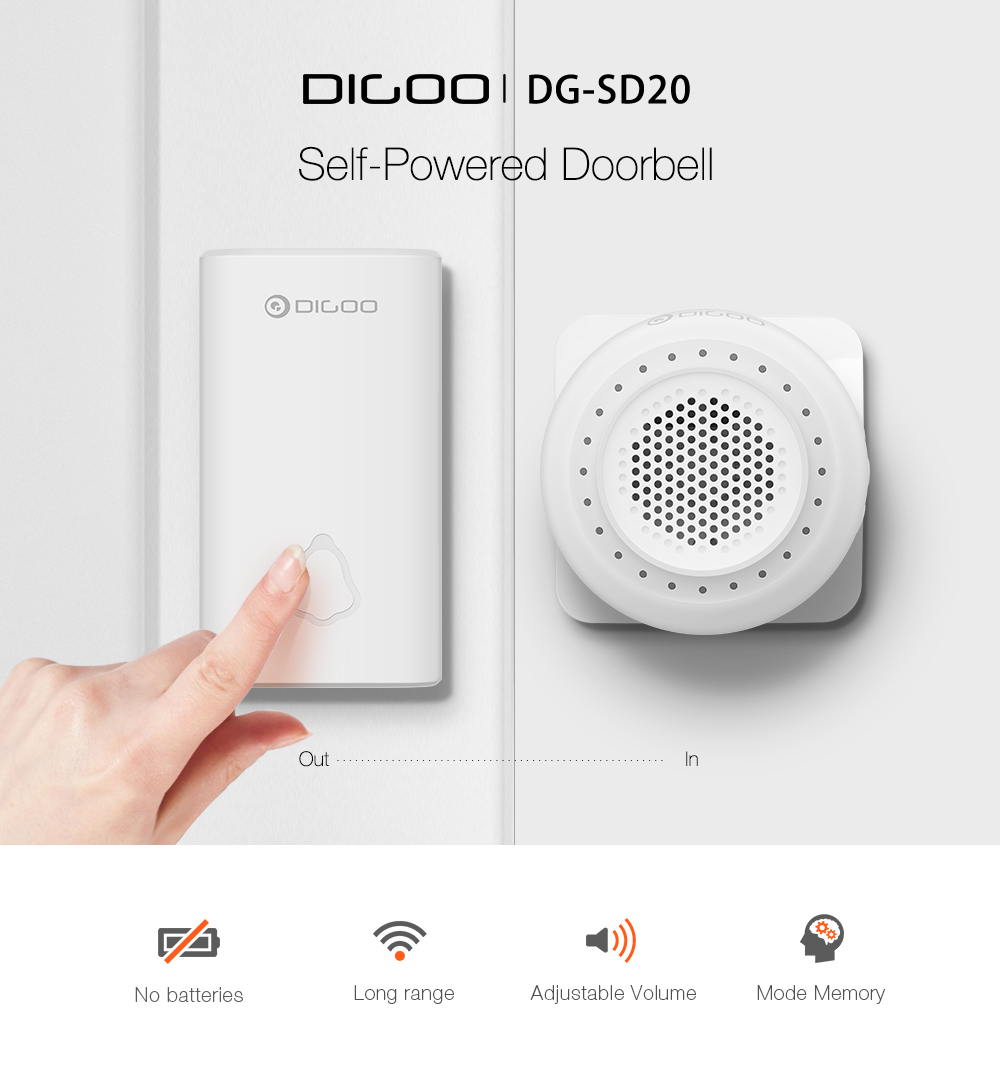 DIGOO-DG-SD20-Self-powered-Waterproof-Wireless-Home-No-battery-Volume-Adjustable-Doorbell-EUUKUS-Plu-1432981