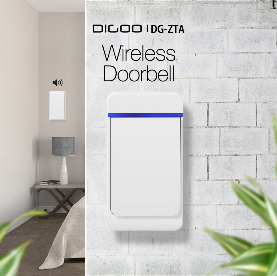 DIGOO-DG-ZTA-InOutdoor-433MHz-Wireless-Doorbell-Waterproof-52-Melodies-5-Levels-Smart-Home-Doorbell--1261863