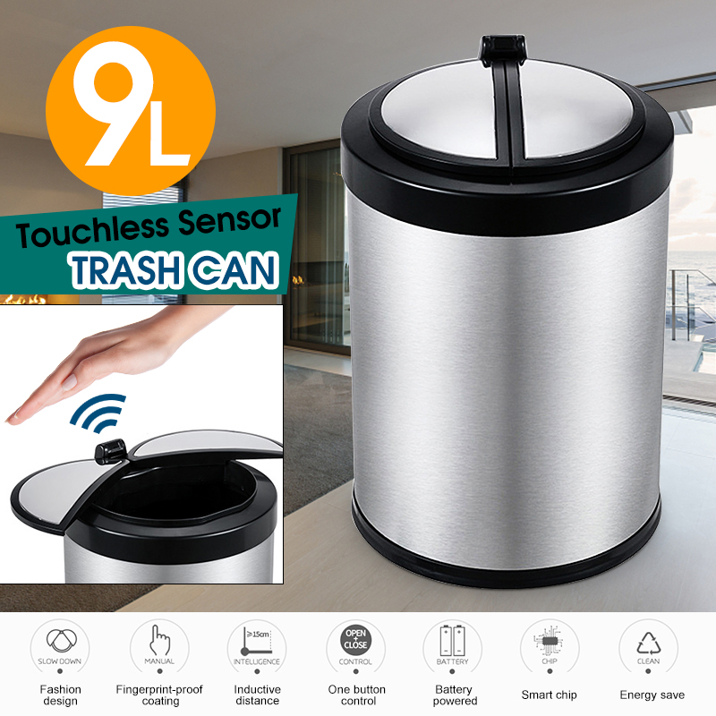 Bakeey-9L-Automatic-Sensor-Switch-Waterproof-Trash-Can-Smart-Home-Waste-Collection-Storage-Box-Bins-1461909