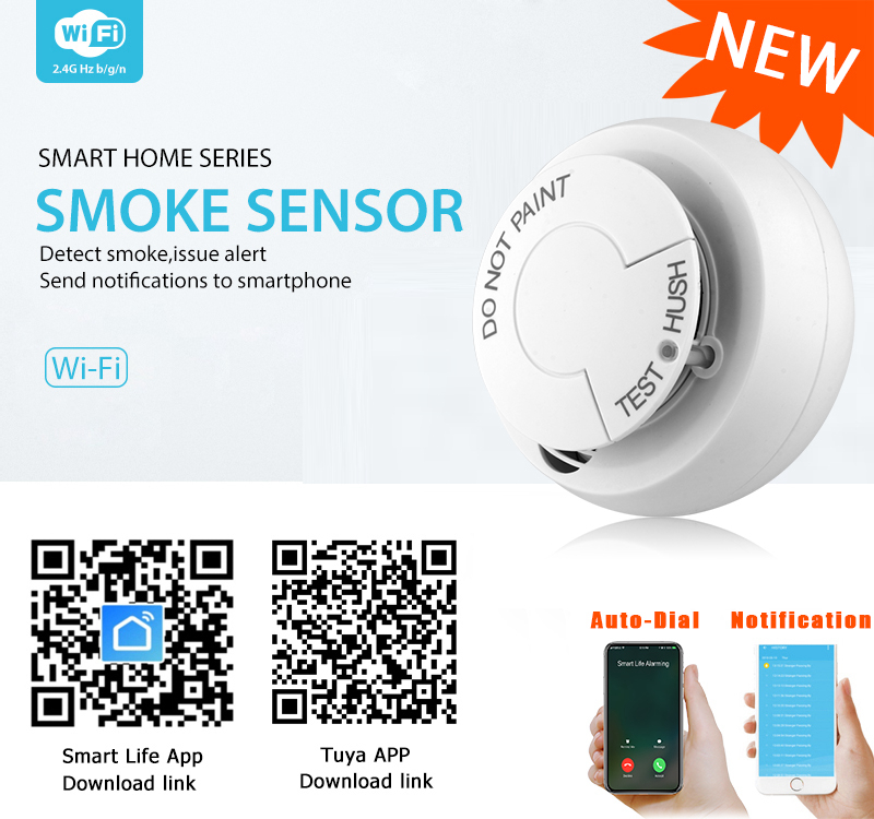 Bakeey-WIFI-Standalone-Infrared-Smoke-Detector-Sensor-Phone-Call-APP-Push-Alarm-Compatible-with-Tuya-1456138