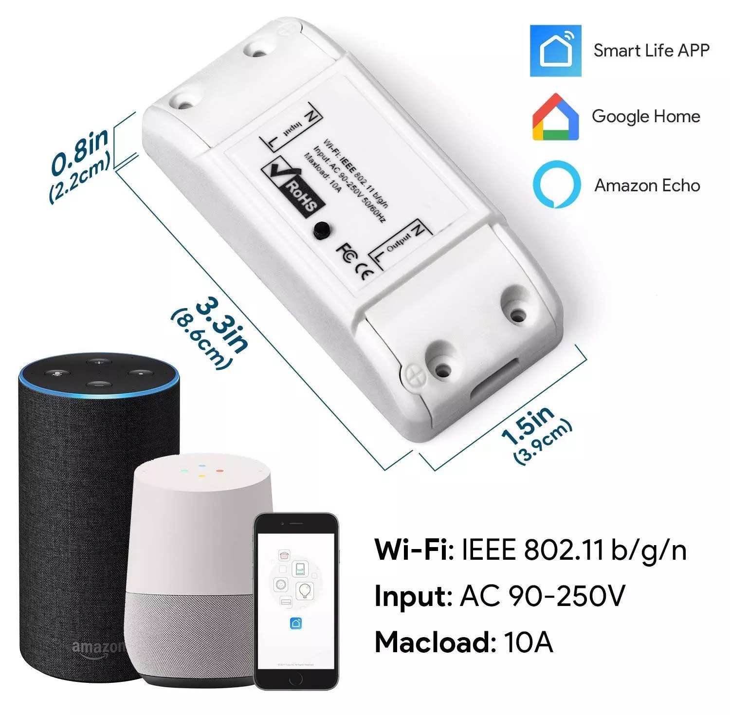 Bakeey-10A-2200W-AC90-250V-DIY-WIFI-Wireless-Switch-Socket-Smart-Home-Module-Work-with-Tuya-Smart-Li-1456063