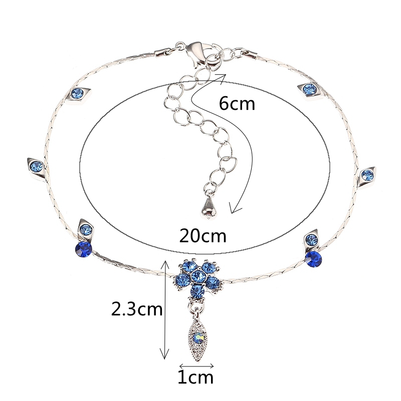 JASSYreg-Fine-Anklet-Platinum-Plated-Capri-Blue-Rhinestone-Flower-Leaf-Pendant-Jewelry-for-Women-1170059